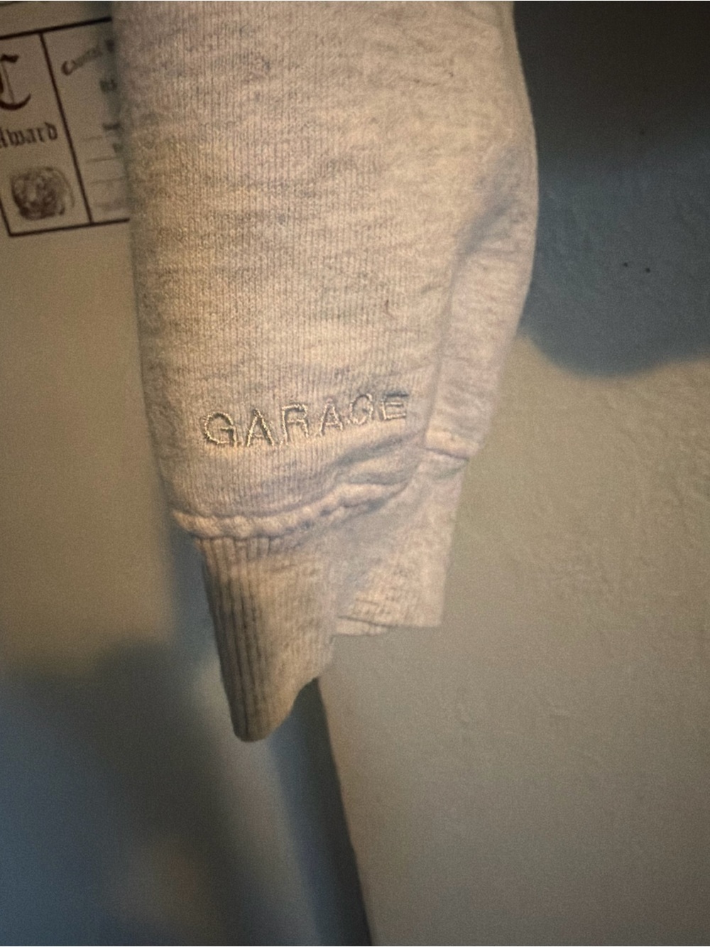 Garage women’s Light Heather Gray Crewneck Sweatshirt - Picture 3 of 4
